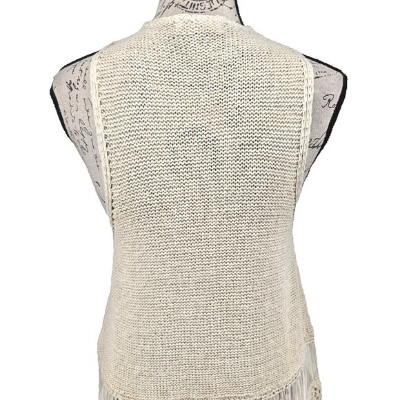 Ruff Hewn Festival Top Large Cream Crochet Fringe Prairie Excellent - Picture 9 of 11